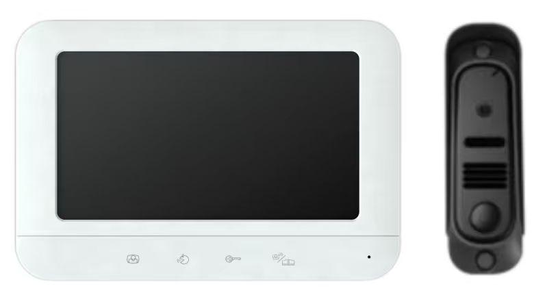 WARTE-07-08 alb/cupru PAL – set format din monitor 7” și panou de apel cu 600 TVL, unghi de vizualizare de 90° și sistem de control acces. - Image 2